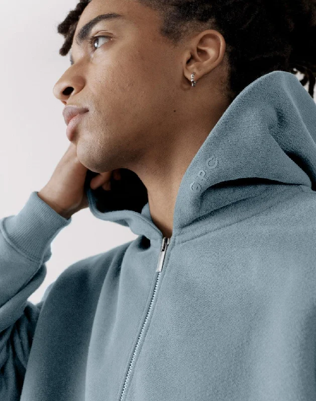 Limited Stock, Big Discounts The Oversized Zip Hoodie in Chalk Blue