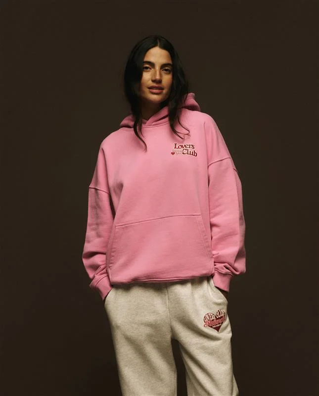 Sale For Women Lovers Club Oversized Hoodie - Candy Pink