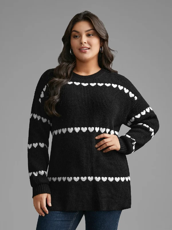 Casual Women’s Clothing Online Supersoft Essentials Heart Jacquard Pullover