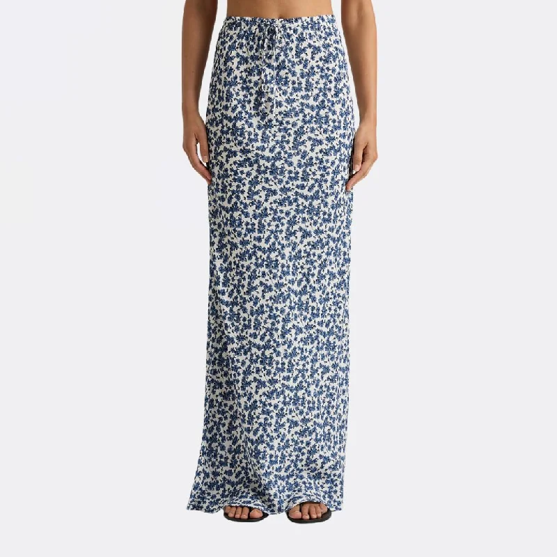 Sale Clearance Menton Maxi Skirt (Leilani Print + Mid Blue)