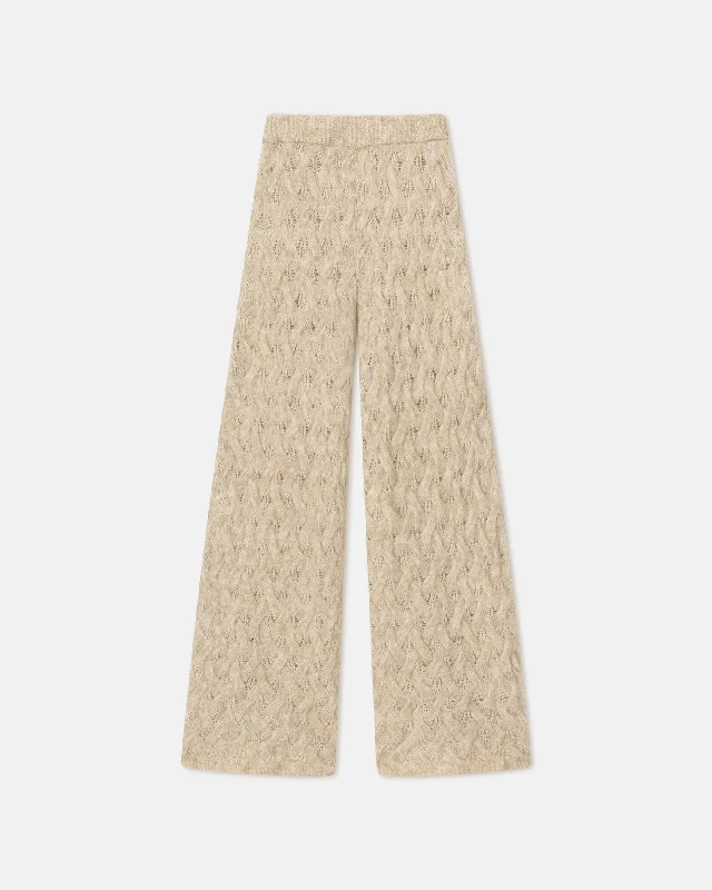 Trendy New Clothes Yohna - Alpaca Wide-Leg Pants - Creme