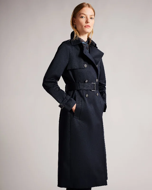 Women's Online Boutique Robbii Showerproof Trench Coat Navy