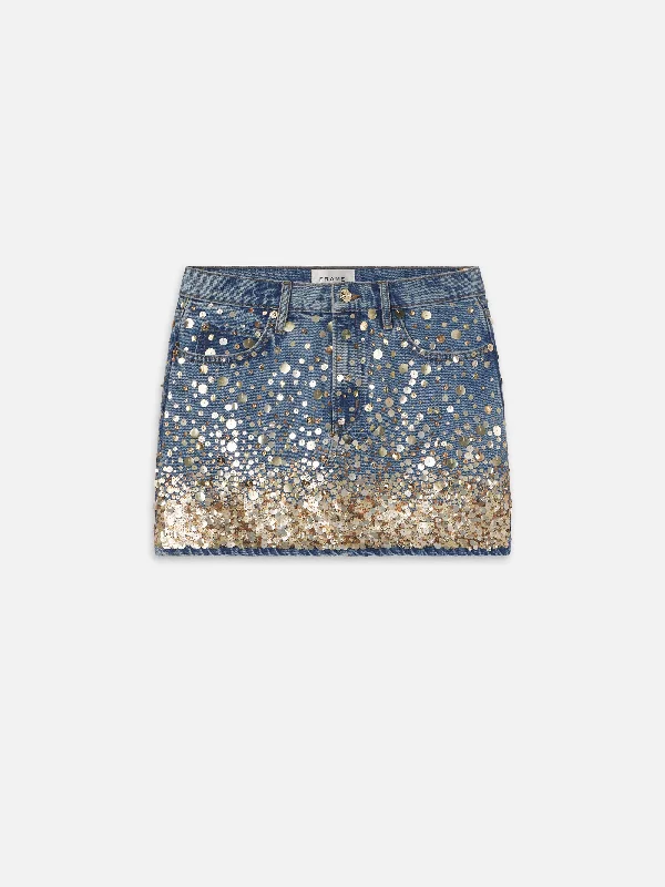 Cutting Edge Fashion The Atelier Champagne Skirt -- Gold Embellished