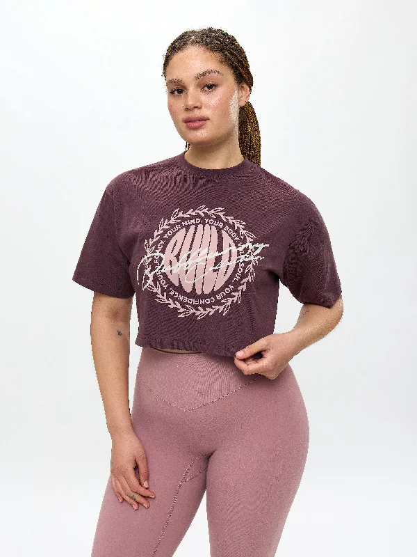 Wardrobe Refresh Build Crop Tee - Smoked Cherry