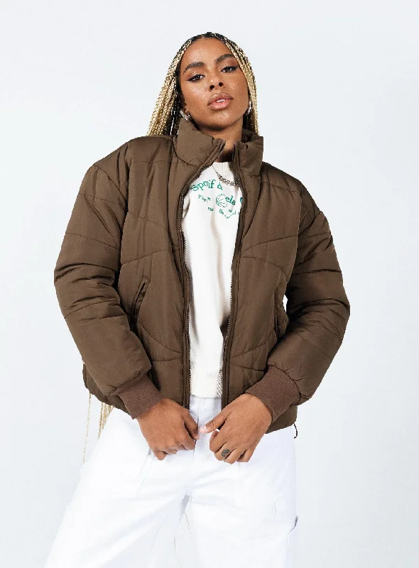 Flash Sale, Don't Miss The Koa Puffer Jacket Brown