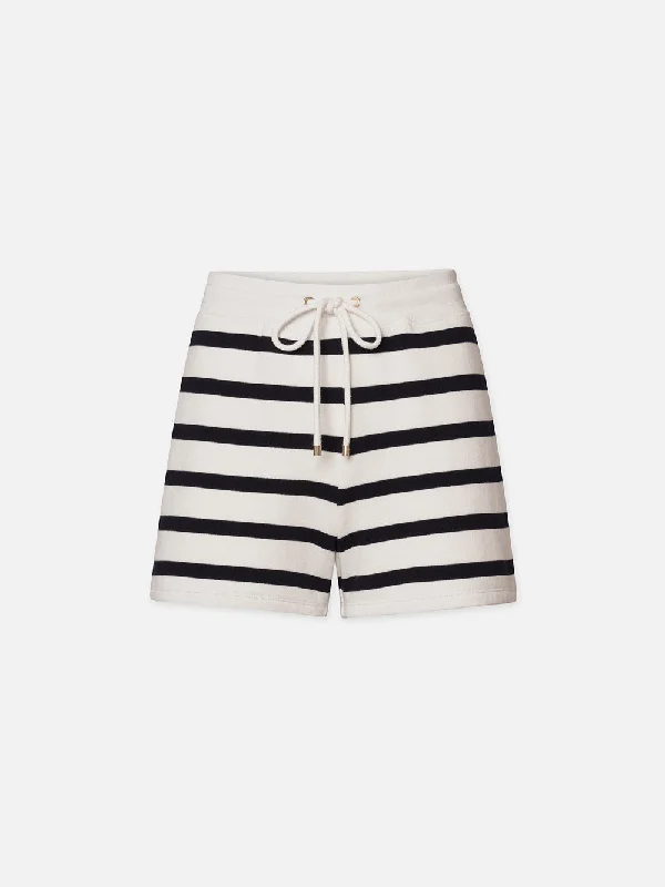 Chic Trend Collection Varsity Short -- Navy Multi