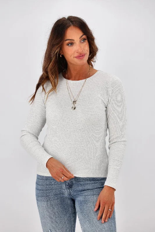 Women’s Stylish Outerwear Silent Theory Rib L/S Tee Snow