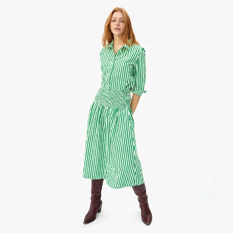 Women’s Clothing for All Occasions Zoe Skirt (Green + Cream Stripe)