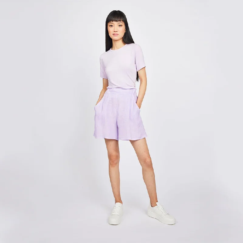 Crazy Discounts, Hurry Up Linen Shorts (Lilac)