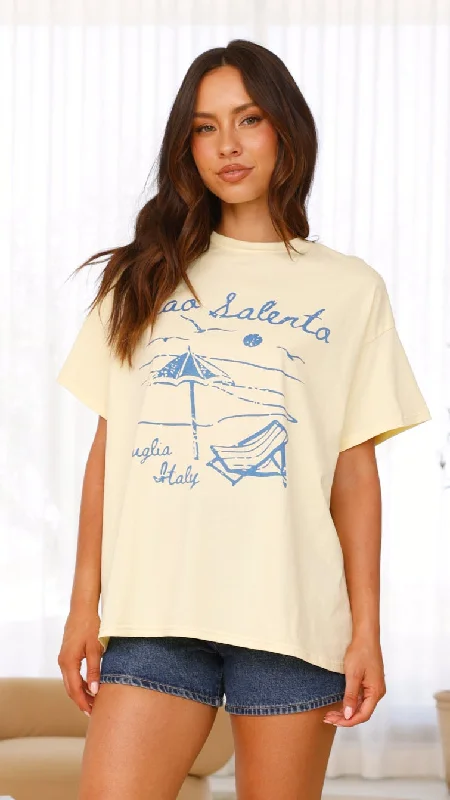 Your Timeless Wardrobe Awaits Ciao Salento Tee - Yellow