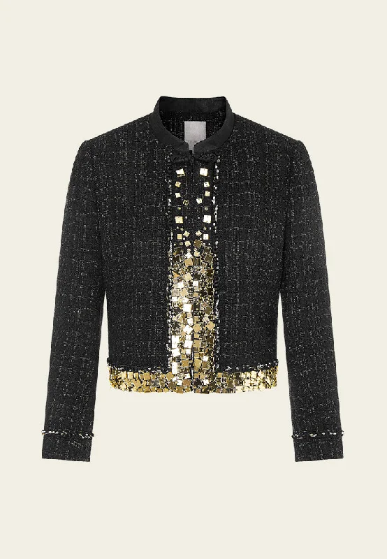 Clothes Sales Prestige Chinese Button Square-sequin Stand Collar Jacket