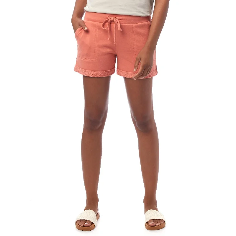 Trendy Women's Collection Lounge Lightweight French Terry Shorts (Sunset Coral)