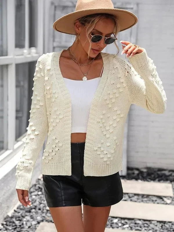 Limited Time Offers Three-Dimensional Pattern Cardigan Sweater