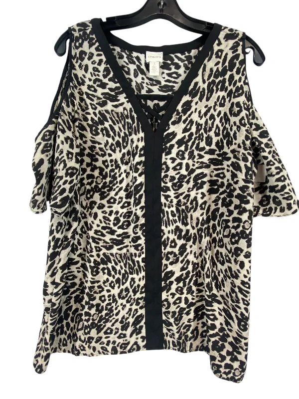 Summer Deals Top Short Sleeve By Chicos In Animal Print