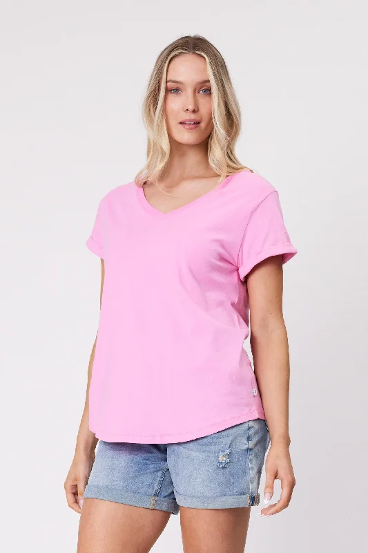 Trendy Boutique Online Shine On Essentials V Tee Pink