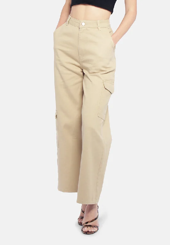 Athleisure Wear High Waist Cargo Pocket Pants