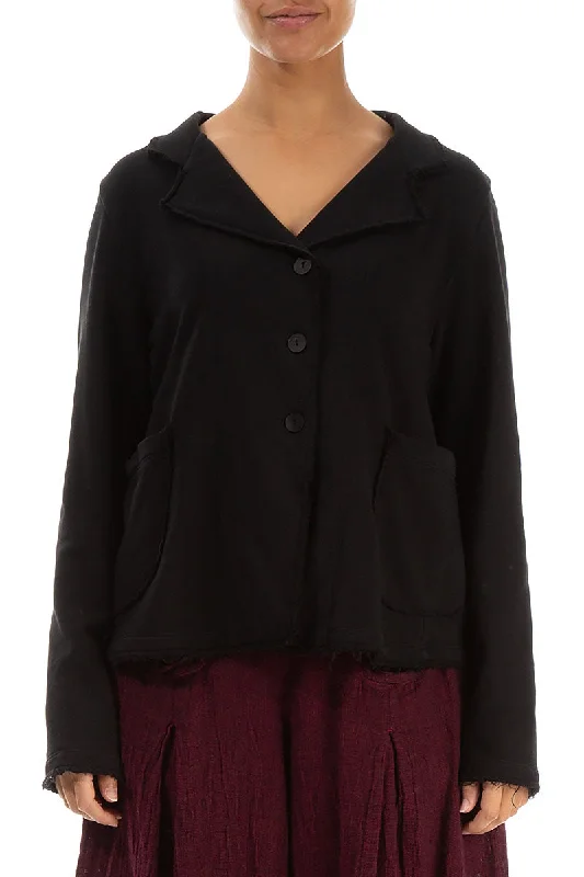 Trendy Online Boutiques Collar Black Cotton Jacket