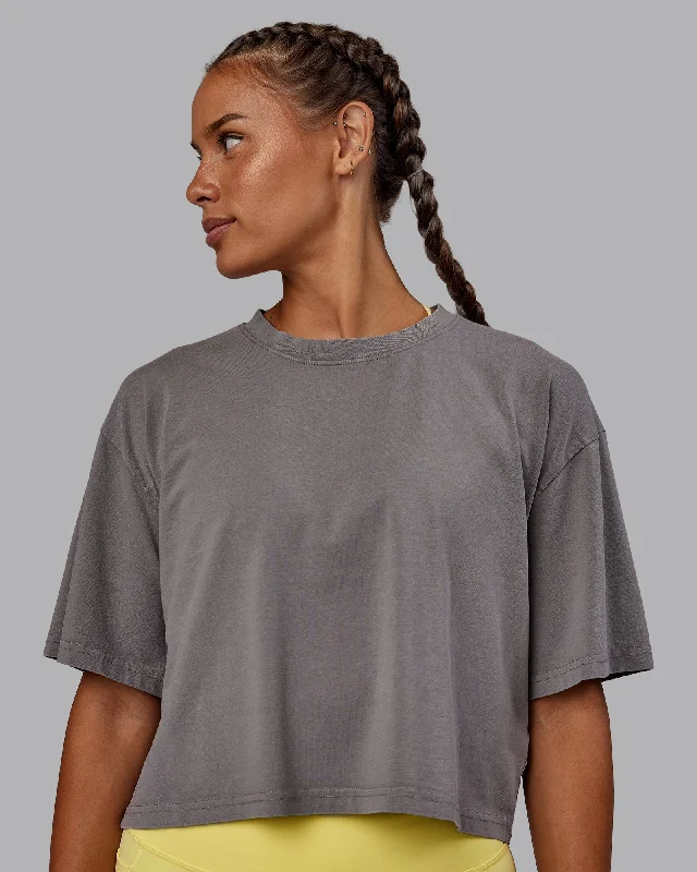 Free Spirited Fashion Miami 2025 FLXCotton Cropped Tee - Storm Front-Lemon Fizz
