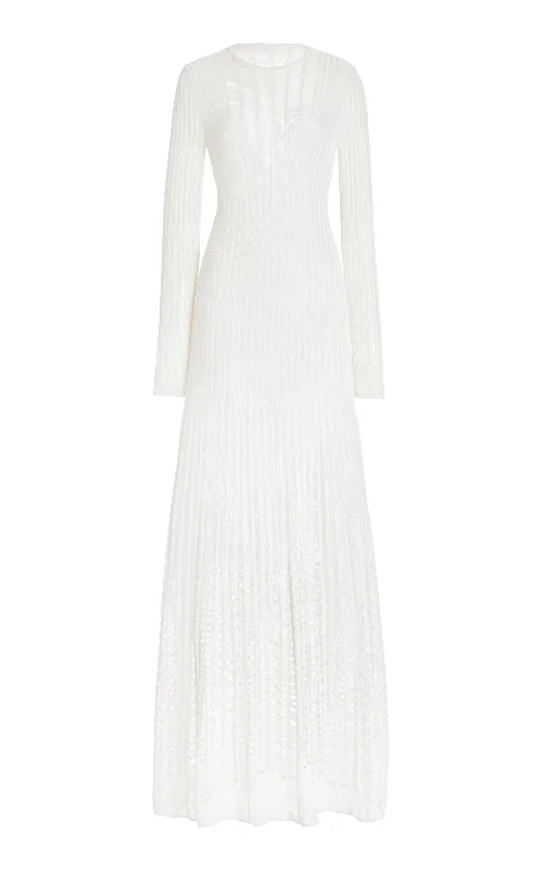 End Of Season Sale Clothing Maia Knit Dress in Ivory Shappe Silk