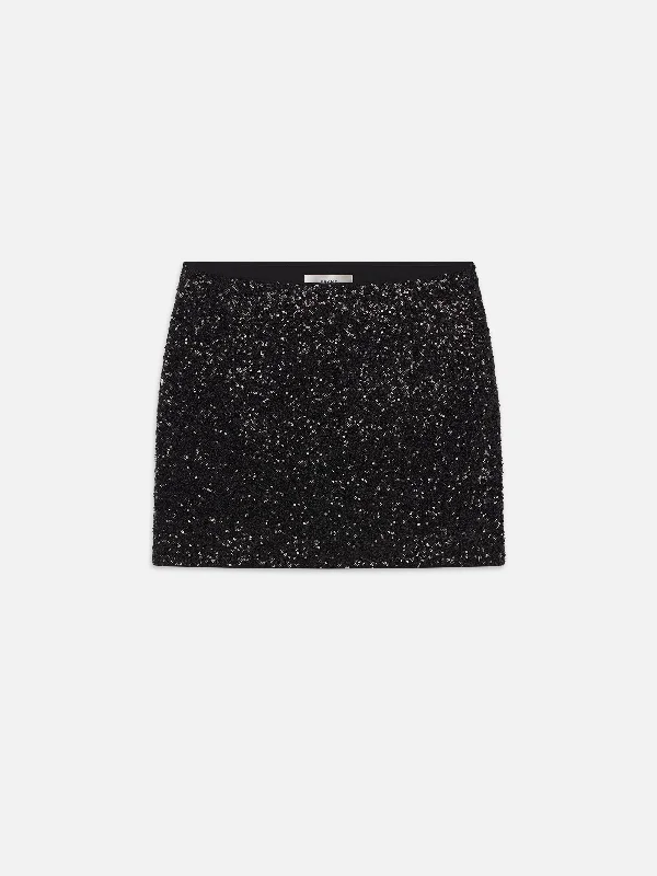 Trendsetting Threads Sequin Mini Skirt -- Black