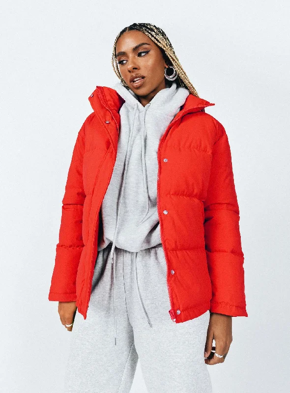 The Latest Fashion Trends Southside Puffer Jacket Red