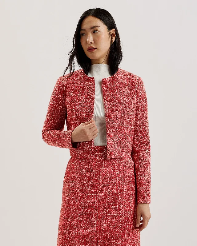 Discount Price Sumi Cropped Boucle Fitted Jacket Red