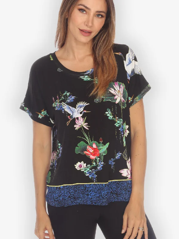 Chic Trend Collection Happy Lotus Beauty Cap Sleeves Tee