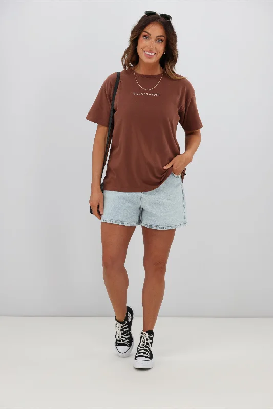 Seasonal Women’s Fashion Trends Silent Theory Logo Tee Brown