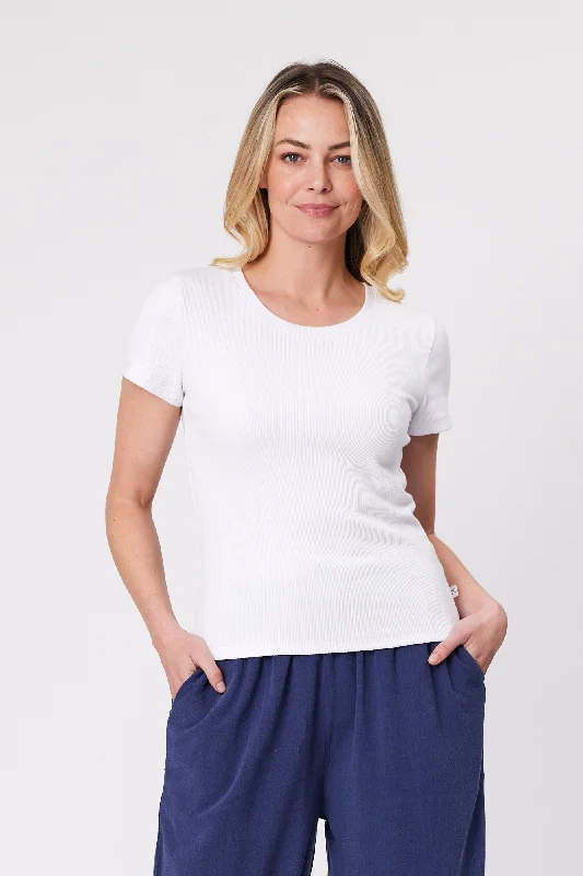 Flash Sales This Week Shine On Essentials Rib Tee White