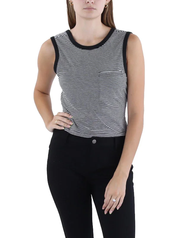 New Styles Just In Womens Striped Twist Tie Front Tank Top